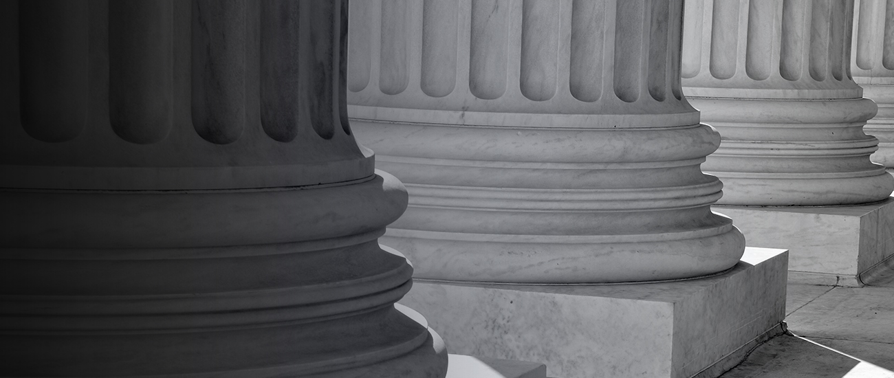 Part of a classical column with ridged details